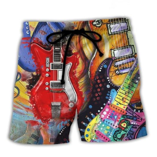 Guitar Galaxy Colorful Music Fantasy – Beach Short