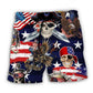 Pirate Skeleton USA Independence Day – Beach Short