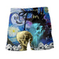 Halloween Skull Smoke Starry Night – Beach Short
