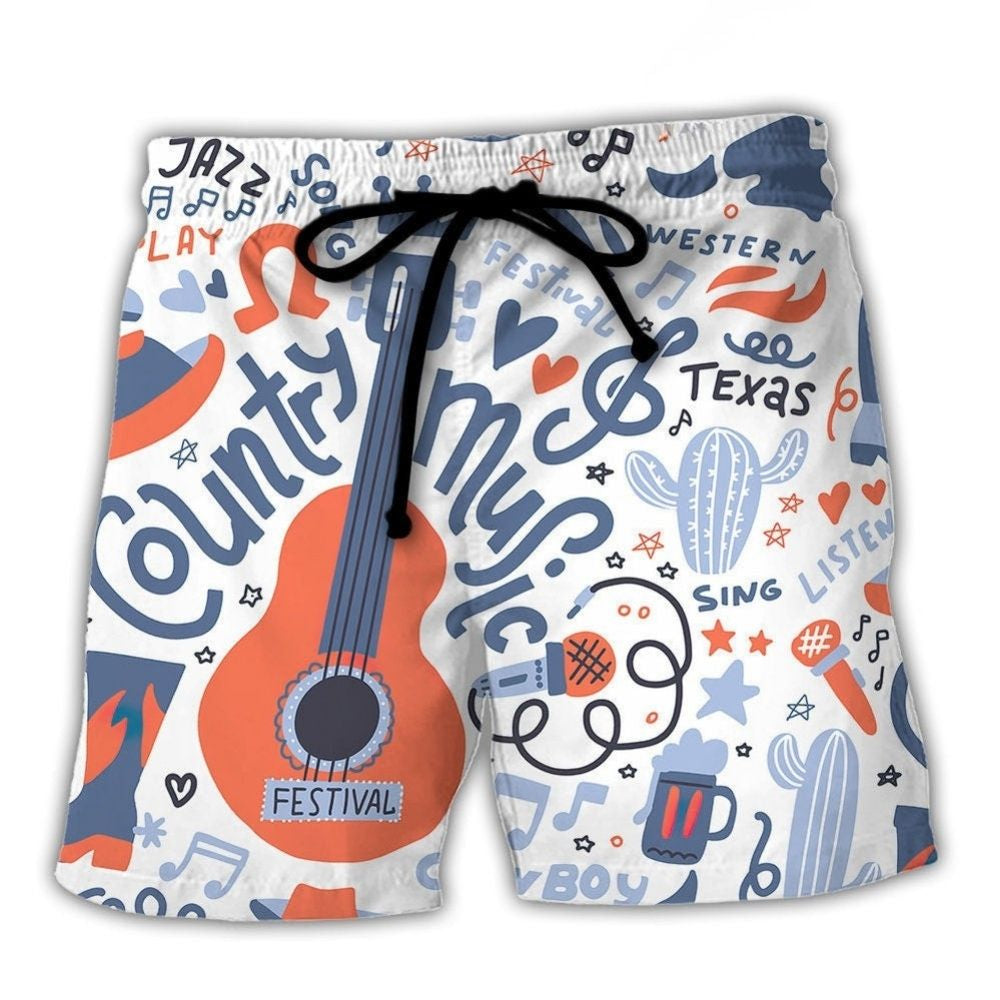 Country Guitar Music Festival Vibes – Beach Short