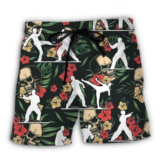 Taekwondo Tropical Floral Motion Art – Beach Short