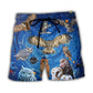 Owls Playing Together Cute Art – Beach Short