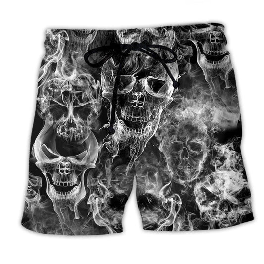 Skull Smoke Dark Life Expression Art – Beach Short