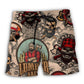Cool Lumberjack Skull Rugged Art – Beach Short