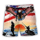 Samurai Eagle US Flag Independence Day – Beach Short