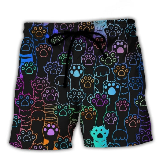 Cute Cat Little Paw Art – Beach Short