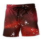 Musical Notes With Red Blurry Lights – Beach Short