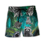 Raccoon Green Nature Style Art – Beach Short