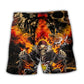 Biker Skull Bold Style Art – Beach Short