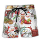 Santa And Snowman Christmas Together – Beach Short