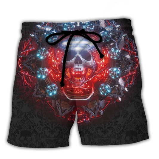 Electric Skull Dream Or Die Art – Beach Short