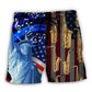 Saxophone US Flag Independence Day – Beach Short