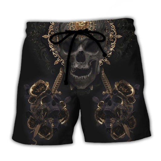Golden Skull True King Fantasy Art – Beach Short