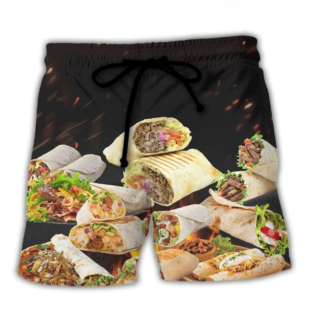 Burritos Fast Food Delicious Art – Beach Short