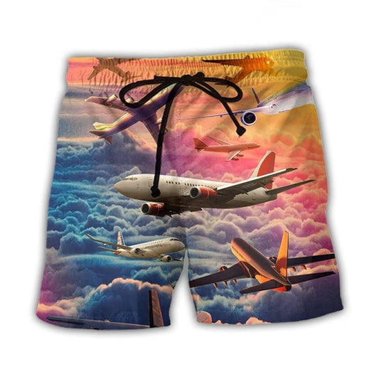 Airplane Dream Big Flight Quote Art – Beach Short