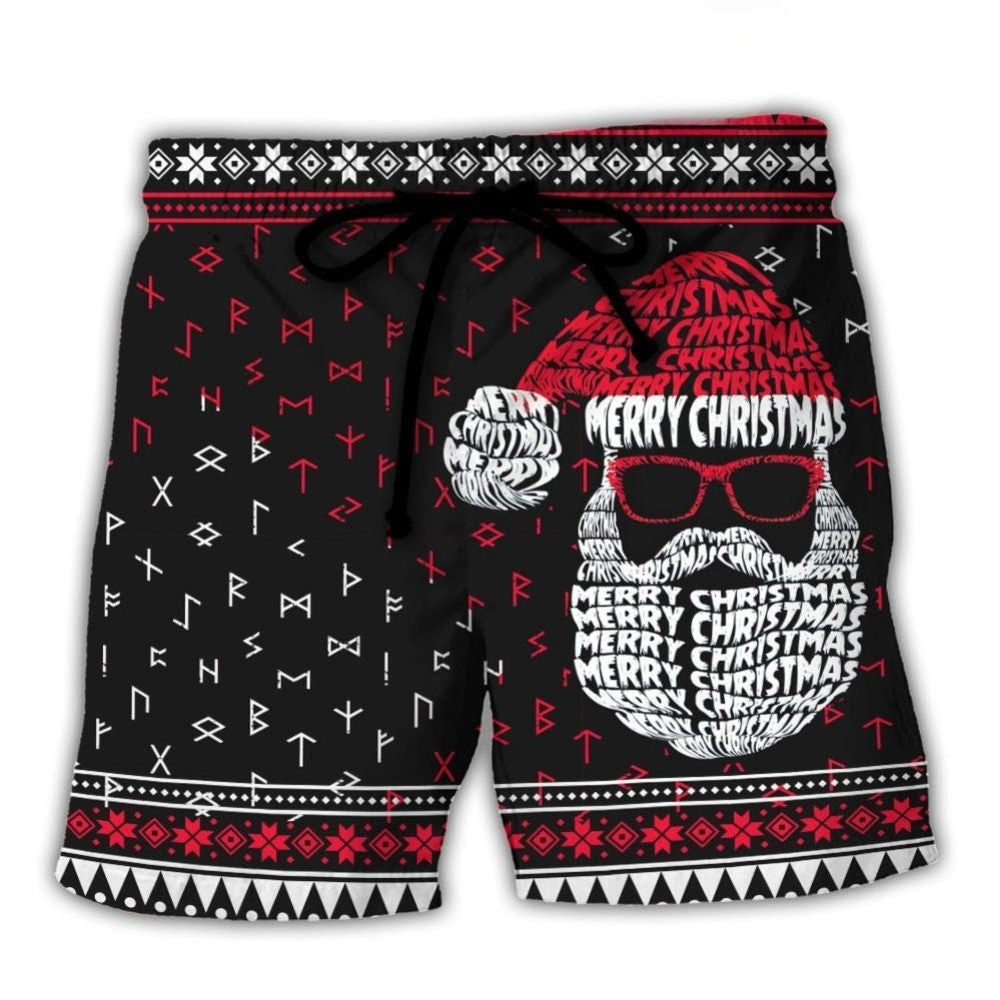 Santa Viking Pattern Holiday – Beach Short