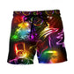 Dancing Santa Snowman Neon Christmas – Beach Short