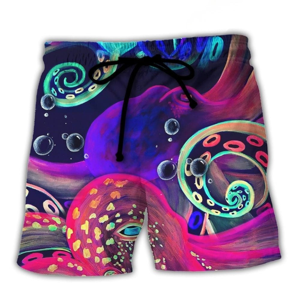 Neon Octopus Under The Sea – Beach Short