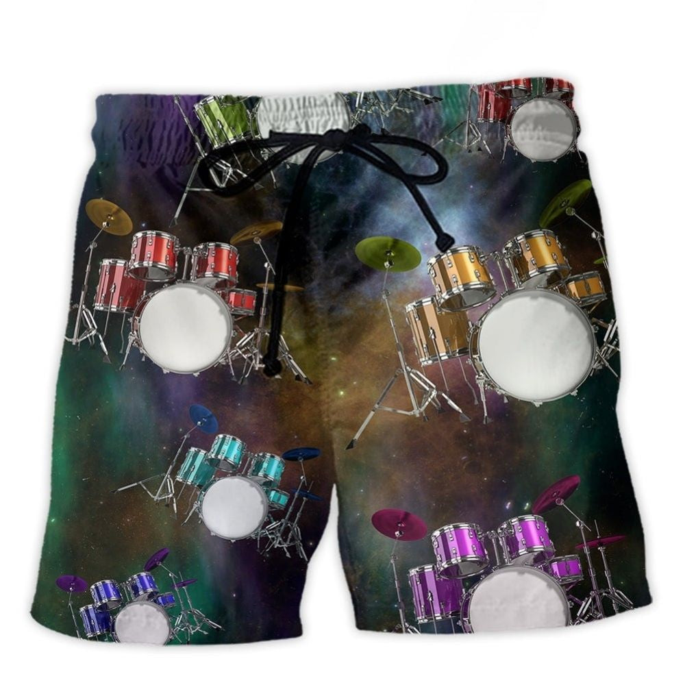 Galaxy Drums Music Art – Beach Short