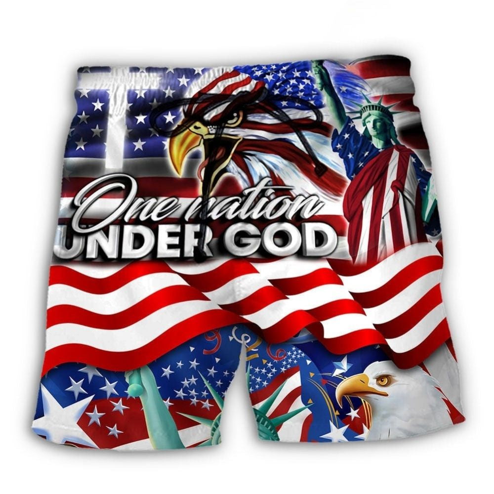 USA Independence Day One Nation Under God – Beach Short