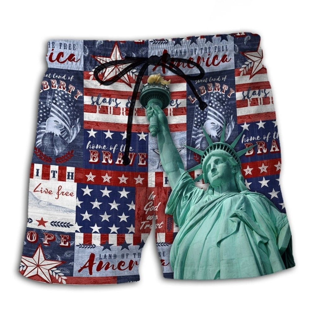 Live Free American Spirit Art – Beach Short