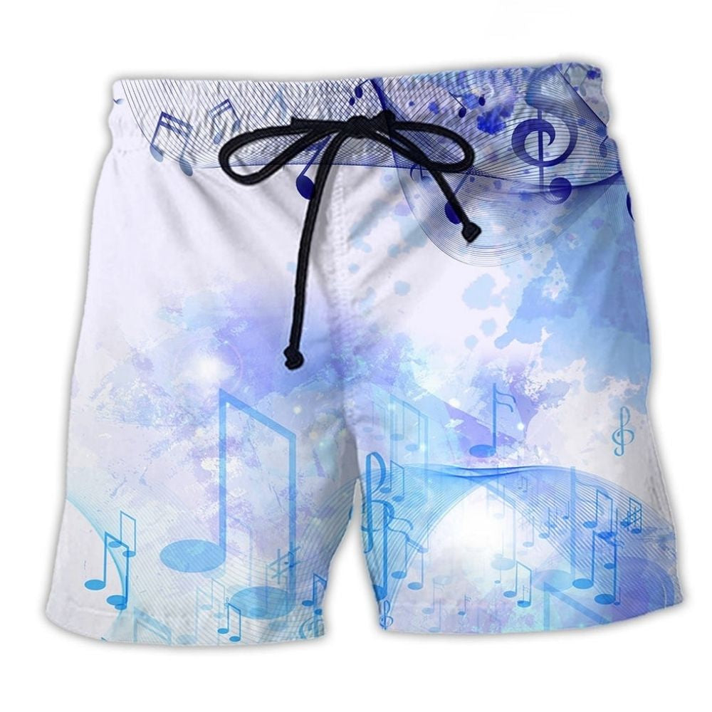 Watercolor Music Notes Artistic Style – Beach Short