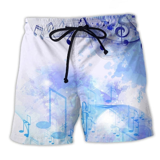 Watercolor Music Notes Artistic Style – Beach Short