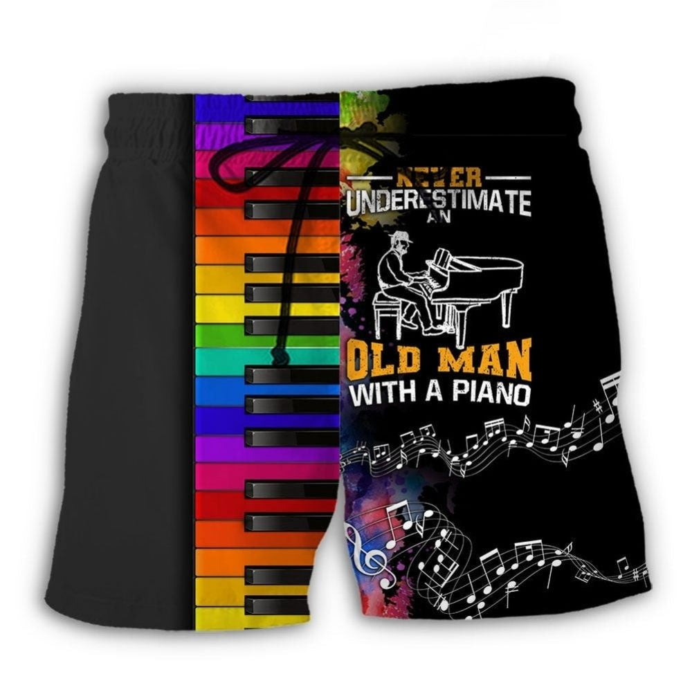 Piano Never Underestimate Old Man – Beach Short