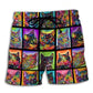Crazy Cat Lover Kitty Art – Beach Short