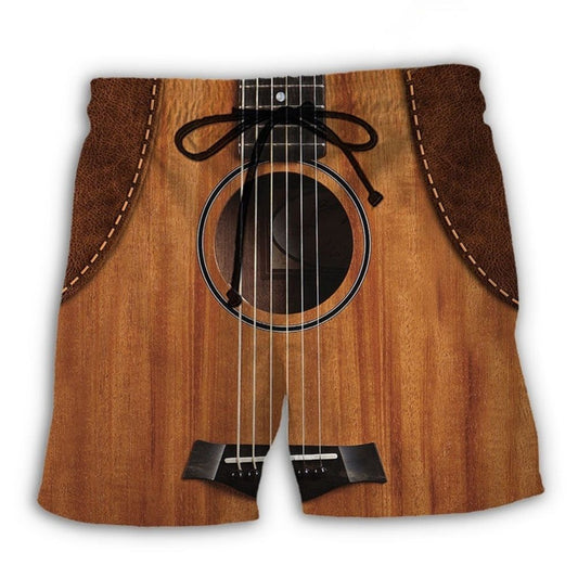 Guitar Vintage Leather Music Lover - Beach Short
