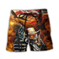 Skull Cowboy Shotgun American Flag – Beach Short
