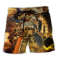 Mysterious Librarian Fantasy Art – Beach Short