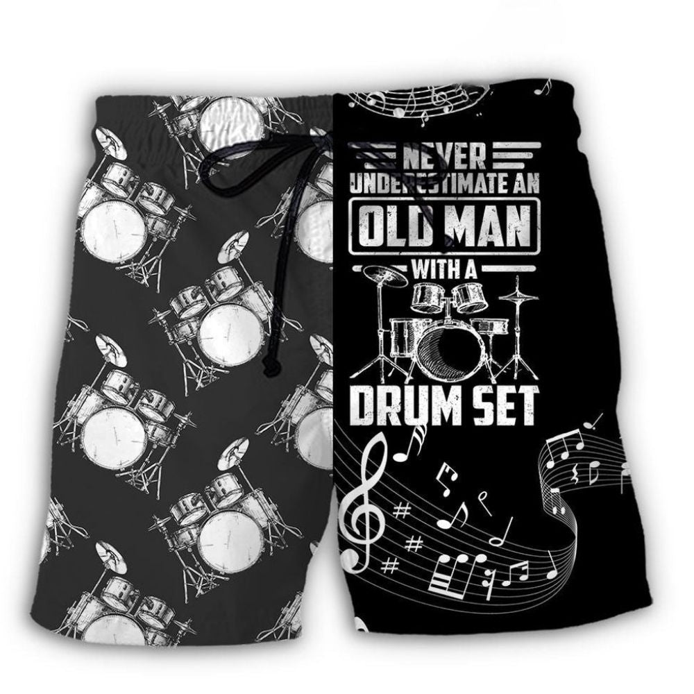 Drum Never Underestimate Old Man Drum – Beach Short