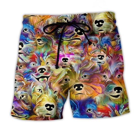 Dog Painting In My Memory - Beach Short