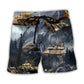 Dark Tank Military Style Art – Beach Short