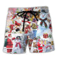 Santa And Snowman Christmas Village – Beach Short