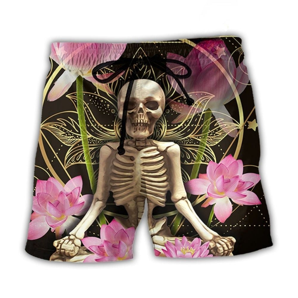 Skull Yoga Lotus Flower Lighting – Beach Short