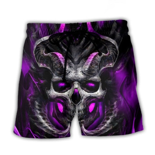 Skull Dark Purple Lightning – Beach Short