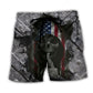 Skull Dark USA Flag Wrought Iron – Beach Short