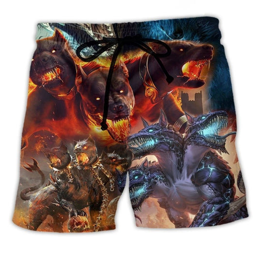 Funny Dog And Larva Winter Scene – Beach Short