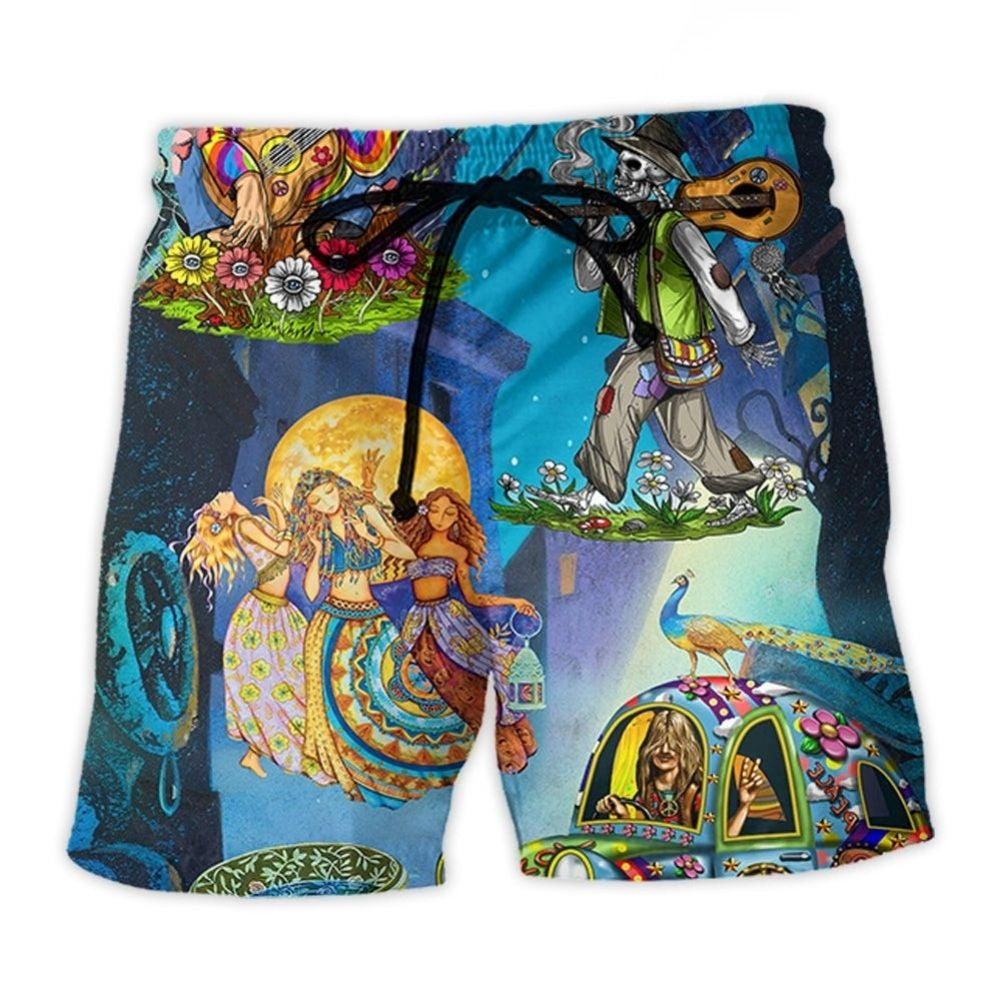 Hippie Felacia Colorful Nature Art – Beach Short