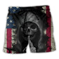 Skull Dark USA Flag Vintage – Beach Short