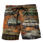 Dusty Tank Retro Vibe Art – Beach Short