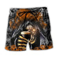 Skull Dark Drinking Orange Smoke – Beach Short