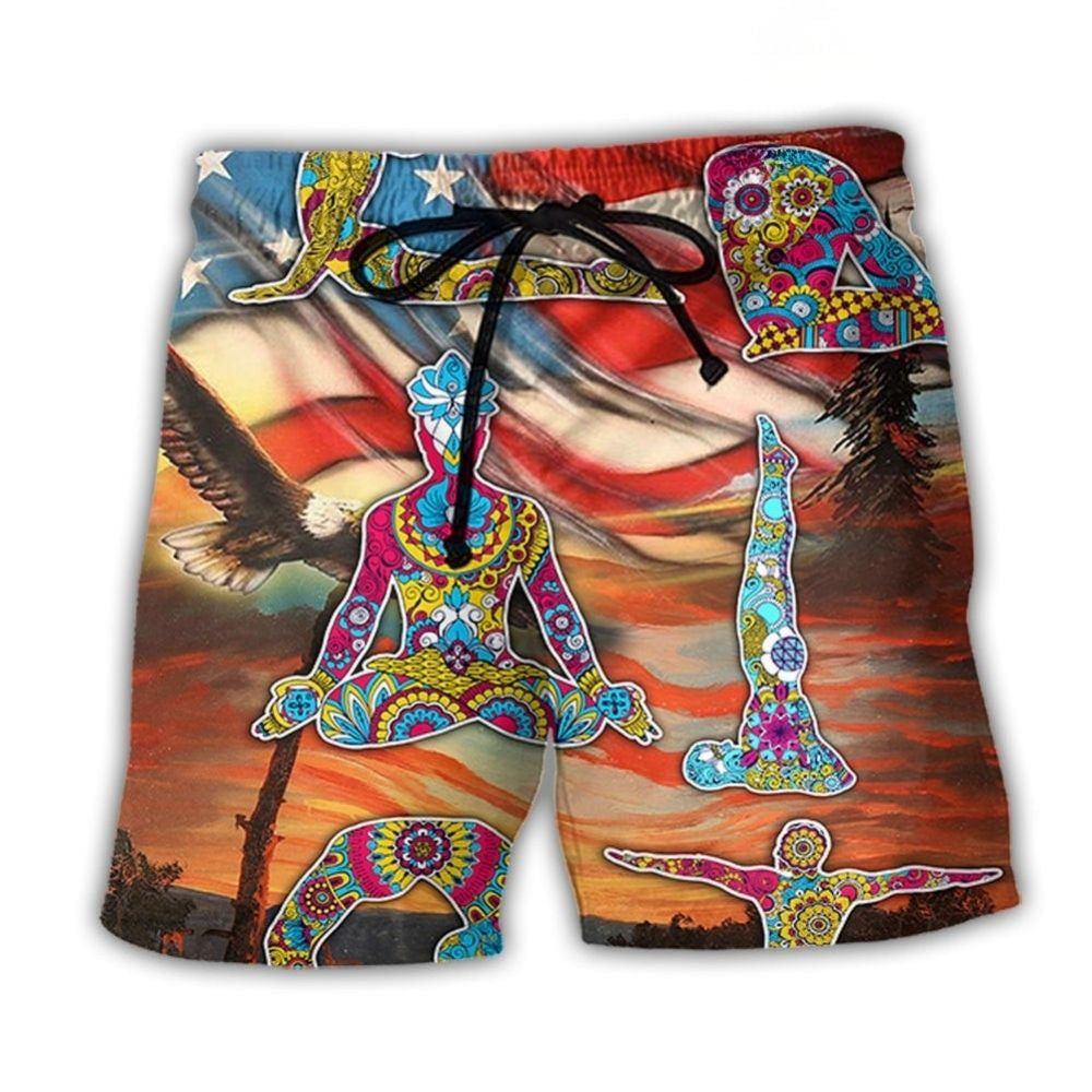 Yoga USA Independence Day Pose – Beach Short