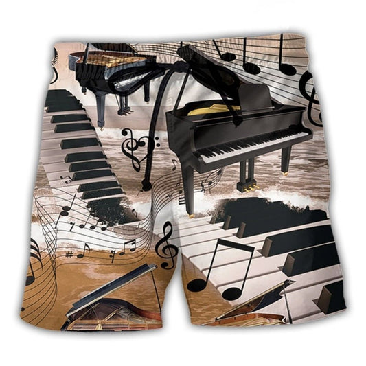 Piano Is My Life Music Art – Beach Short