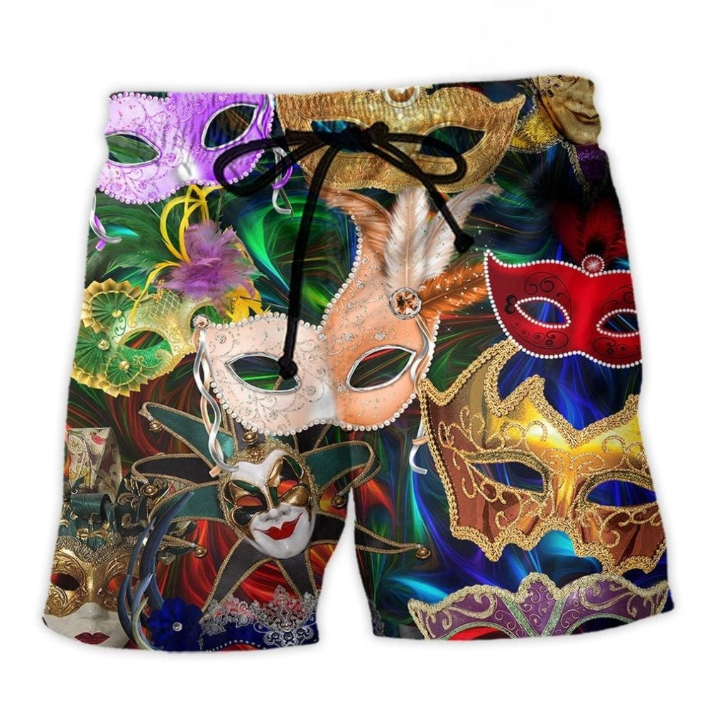 Mardi Gras Feather Party Art – Beach Short