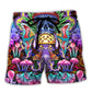 Hippie Mushroom And Skull Colorful Art – Beach Short