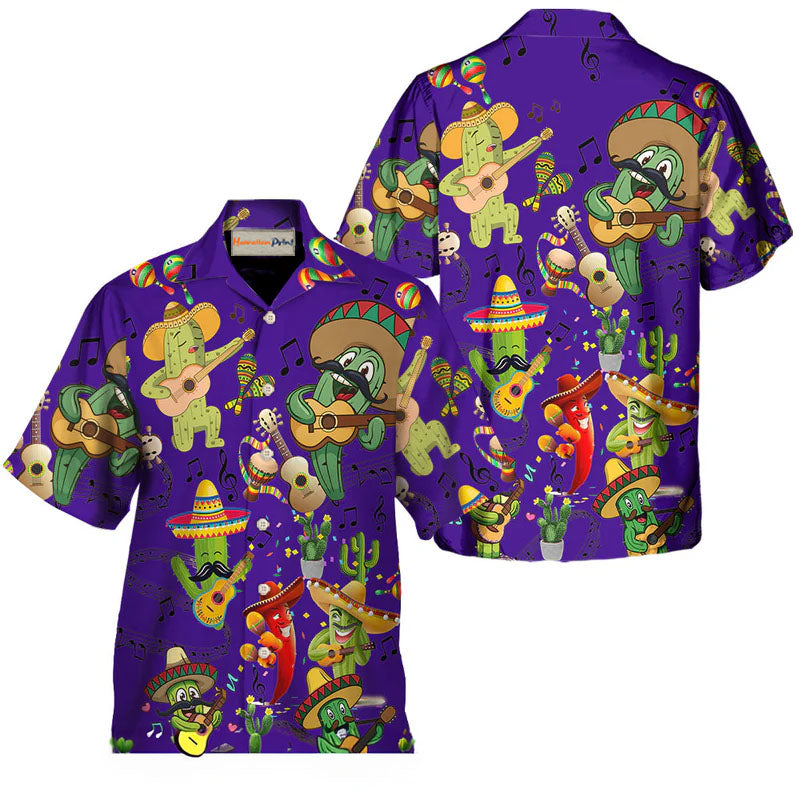 Cactus Love Music Purple – Hawaiian Shirt