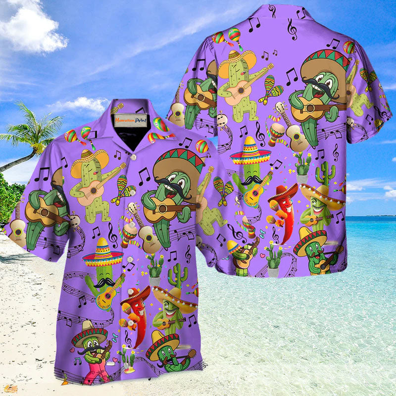 Cactus Love Music Purple – Hawaiian Shirt